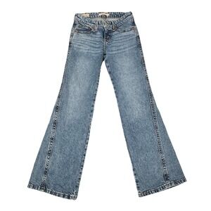 Levis Noughties Bootcut Jeans Blue Flap Flare Women Big E 27x30 Twisted Seam Y2K